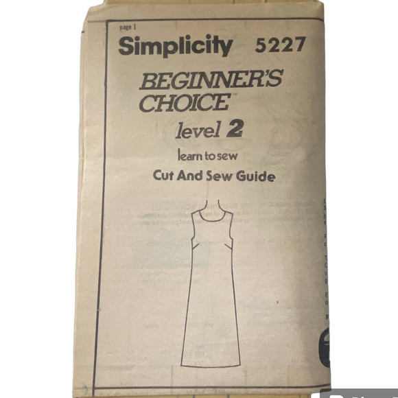 Simplicity 5227 Pattern Jumper Miss 20 Uncut Slim Fit Boho Back Zip Scoop Neck - Picture 5 of 7